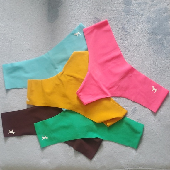 Victoria Secret 5 PINK No Show Thongs  No Show Thong Panty Sz Small - Picture 2 of 7